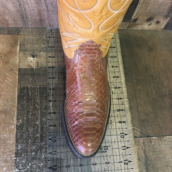 Nocona Vintage Snakeskin Western Cowboy Boots Womens 9.5 B - Picture 4 of 12